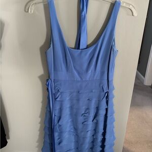 Kay Unger Backless Blue Dress